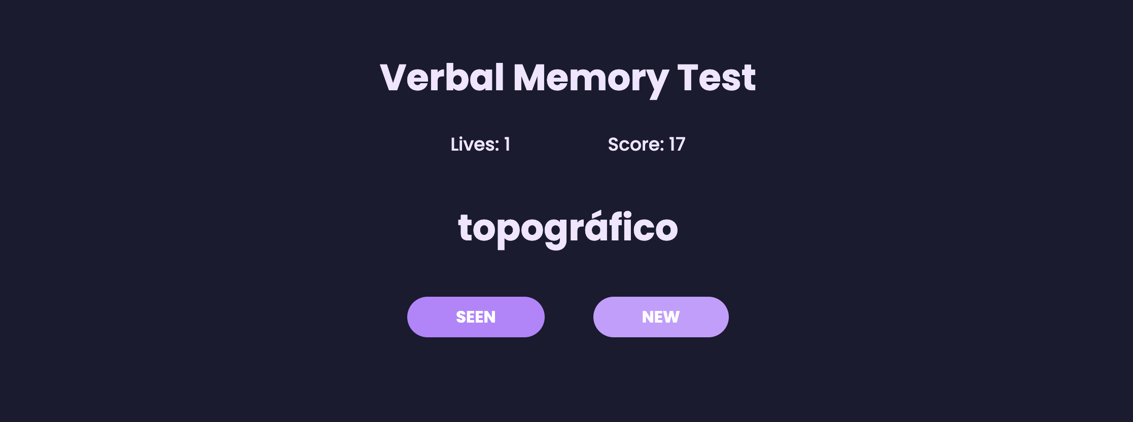 Verbal Memory Test